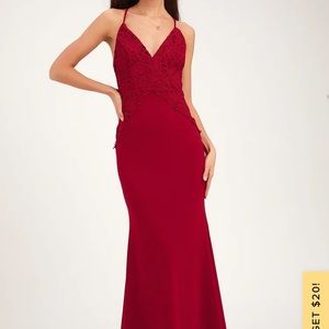 🏆HP🏆Lulus Katalani wine red maxi dress NWT